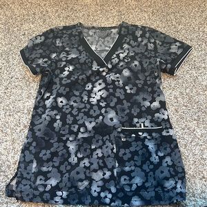 Black and white scrub top